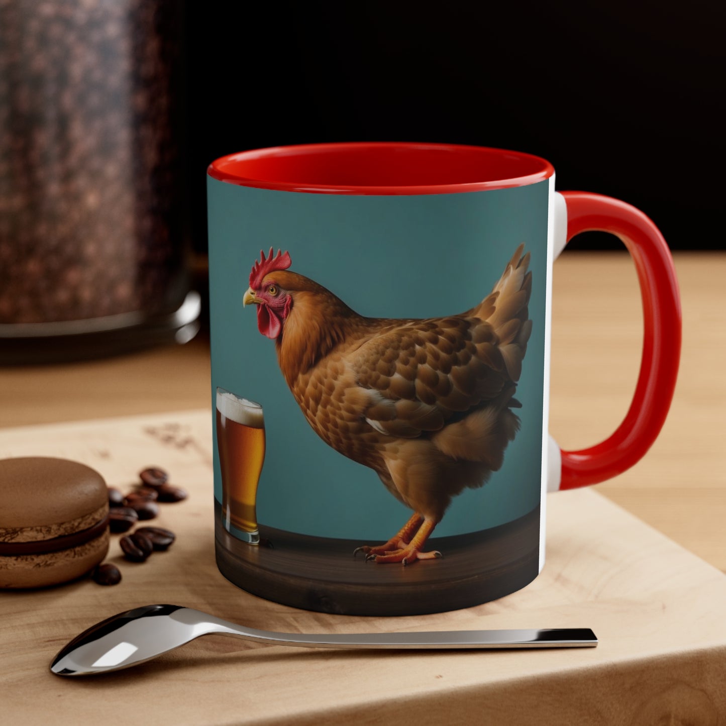 Clucking Over a Cold One Accent Coffee Mug, 11oz