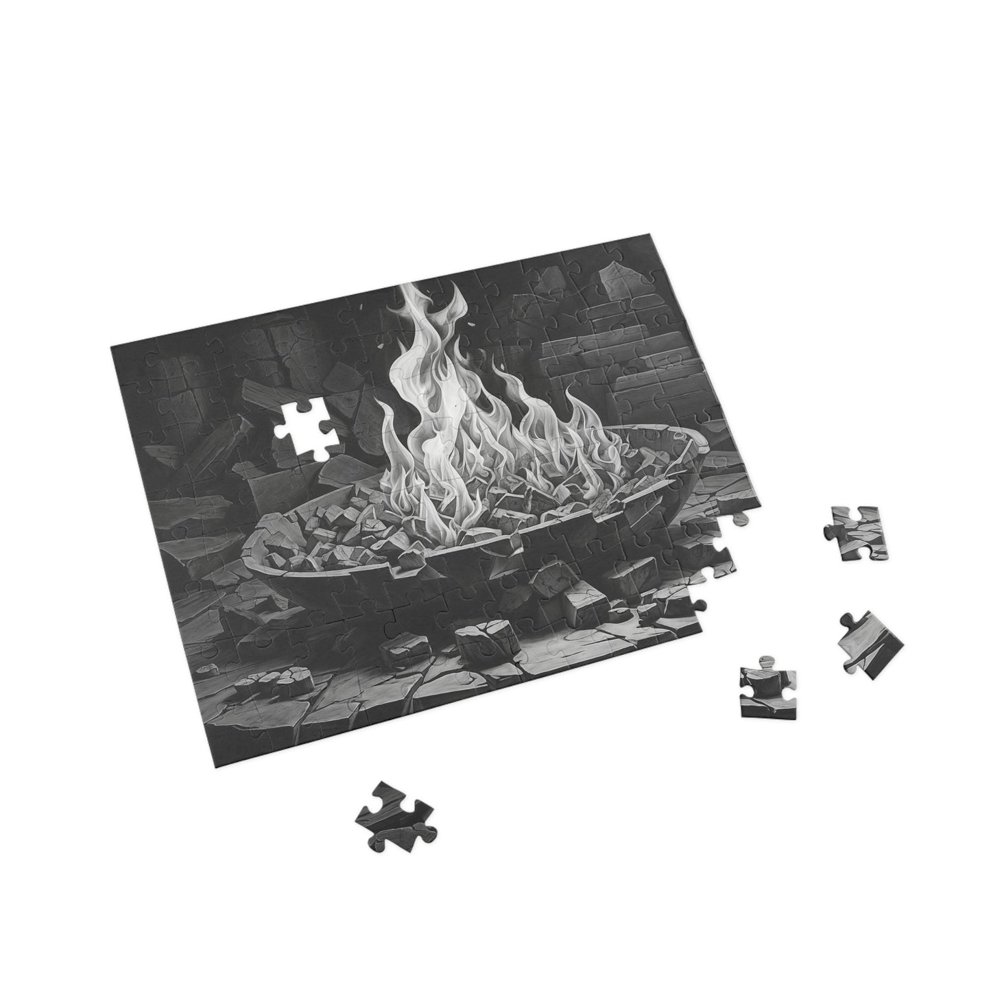 Monochrome Blaze: The Charcoal Puzzle