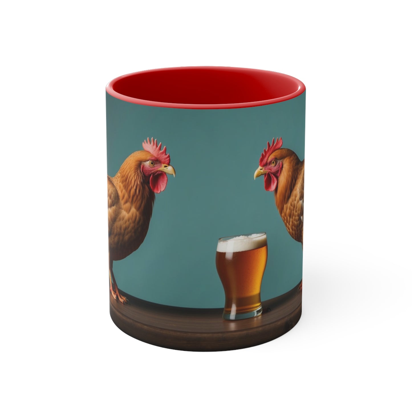 Clucking Over a Cold One Accent Coffee Mug, 11oz