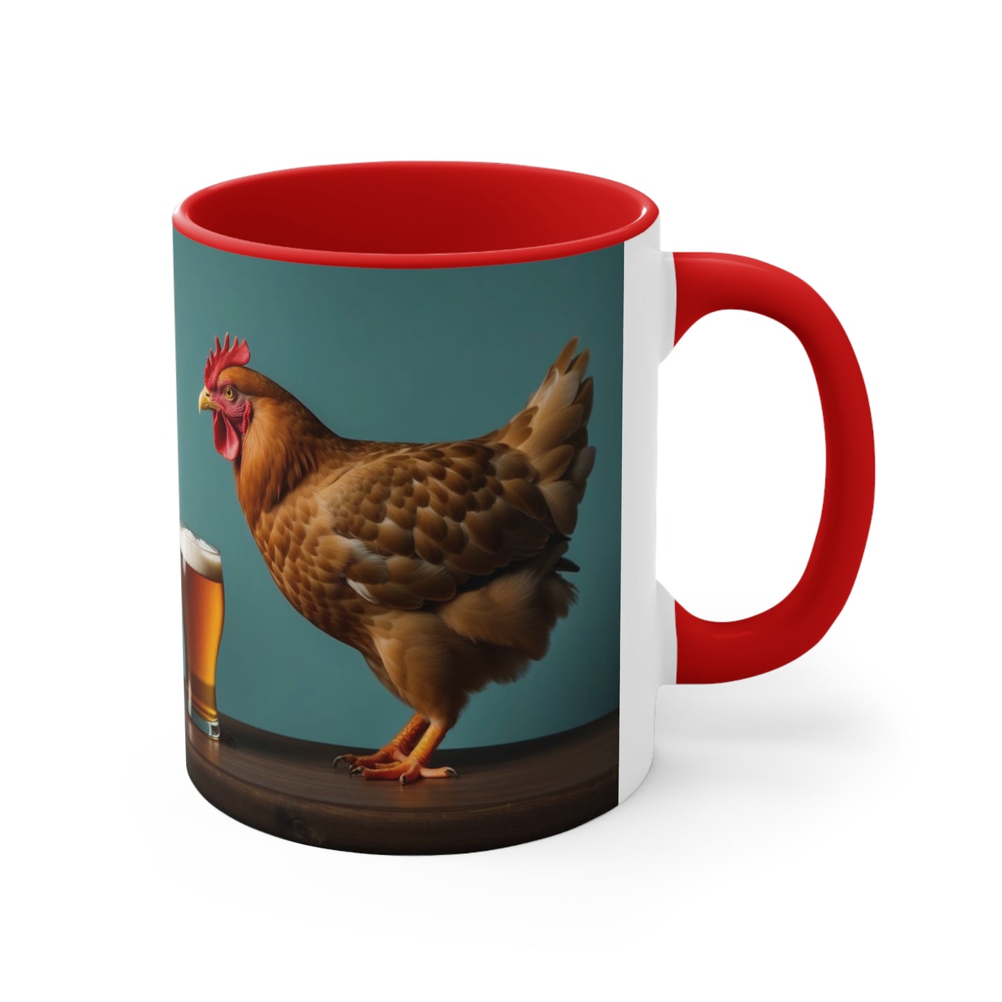 Clucking Over a Cold One Accent Coffee Mug, 11oz