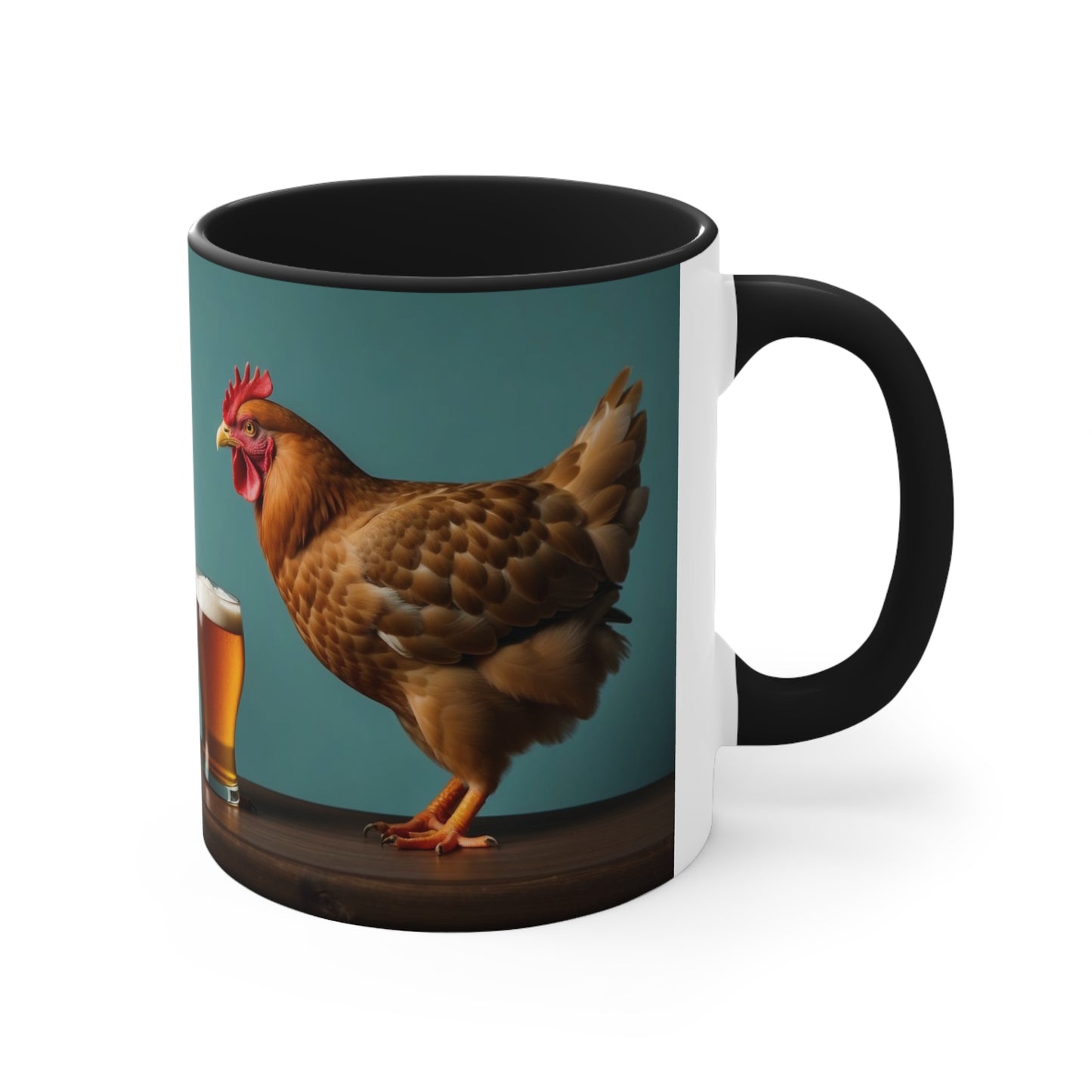 Clucking Over a Cold One Accent Coffee Mug, 11oz