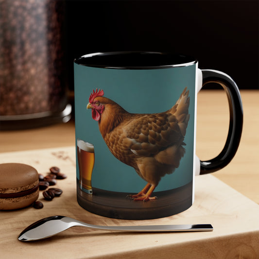 Clucking Over a Cold One Accent Coffee Mug, 11oz